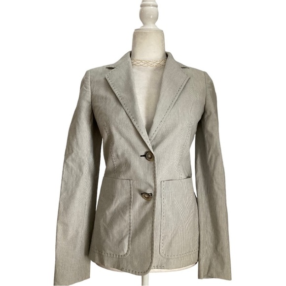 Stella McCartney Pinstripe Cotton Silk Blazer Made in Italy - Picture 1 of 10